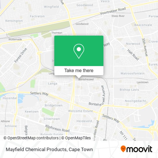 Mayfield Chemical Products map