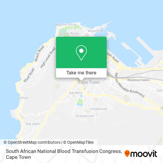 South African National Blood Transfusion Congress map