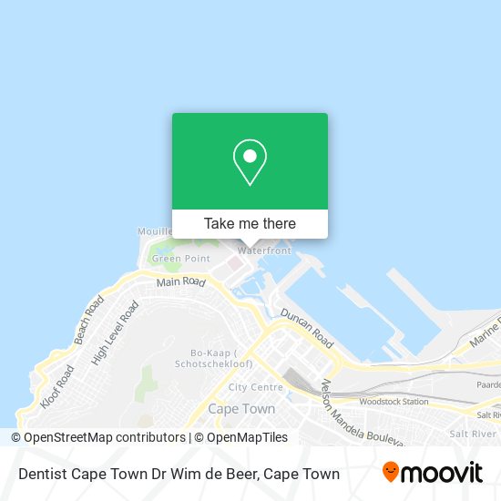 Dentist Cape Town Dr Wim de Beer map