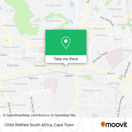 Child Welfare South Africa map