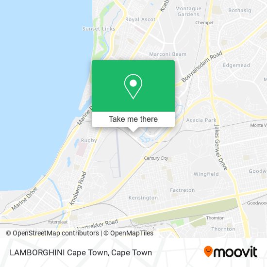 LAMBORGHINI Cape Town map