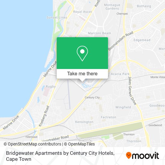 Bridgewater Apartments by Century City Hotels map