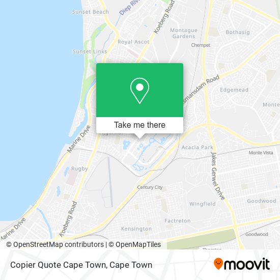 Copier Quote Cape Town map