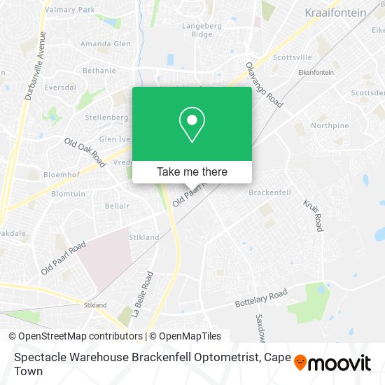 Spectacle Warehouse Brackenfell Optometrist map