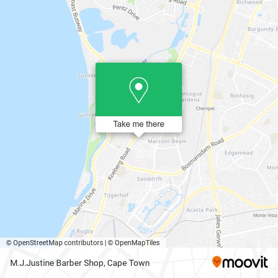 M.J.Justine Barber Shop map