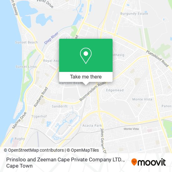 Prinsloo and Zeeman Cape Private Company LTD.. map
