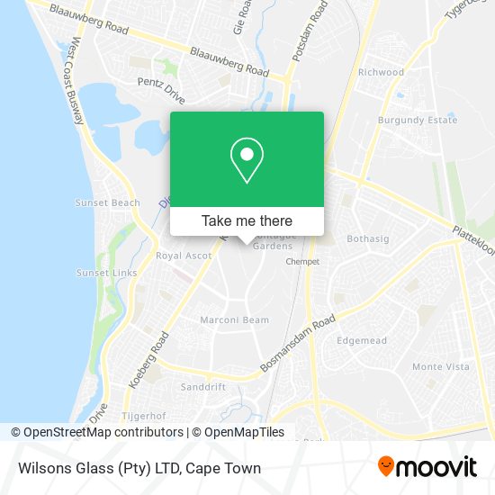 Wilsons Glass (Pty) LTD map