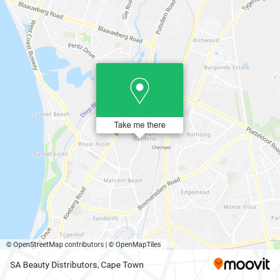 SA Beauty Distributors map