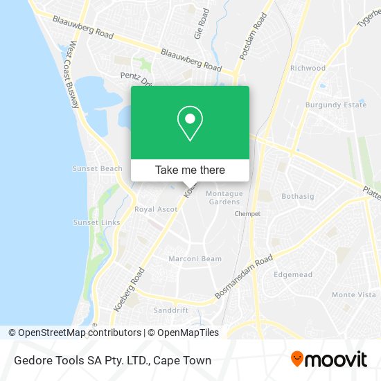 Gedore Tools SA Pty. LTD. map