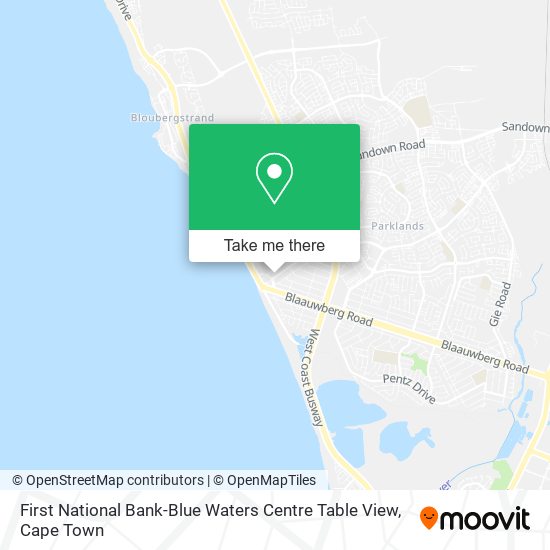 First National Bank-Blue Waters Centre Table View map