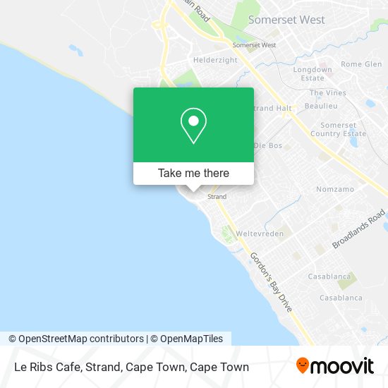 Le Ribs Cafe, Strand, Cape Town map
