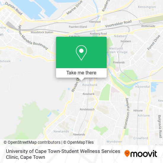 University of Cape Town-Student Wellness Services Clinic map
