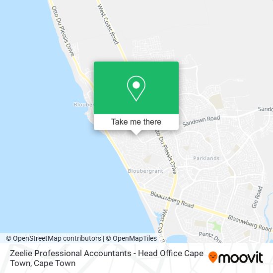 Zeelie Professional Accountants - Head Office Cape Town map
