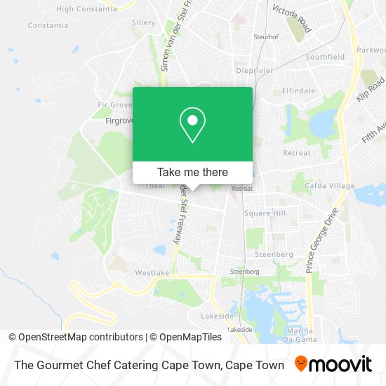 The Gourmet Chef Catering Cape Town map