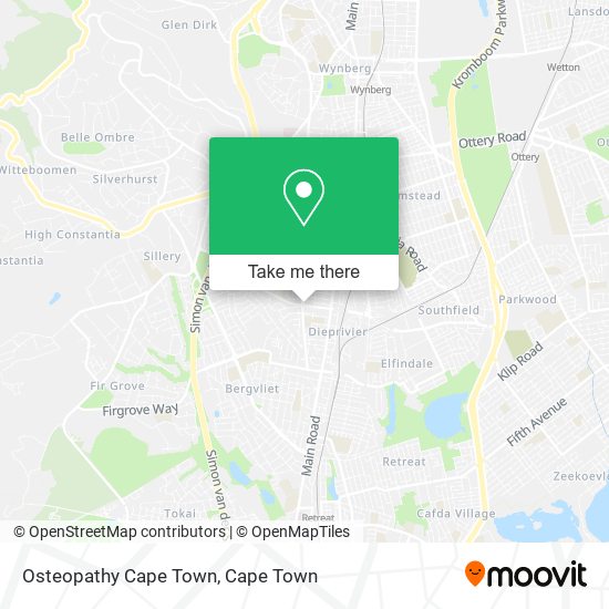 Osteopathy Cape Town map