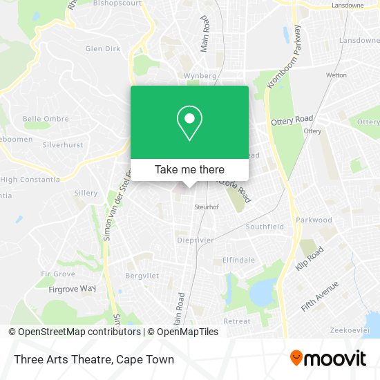 Three Arts Theatre map