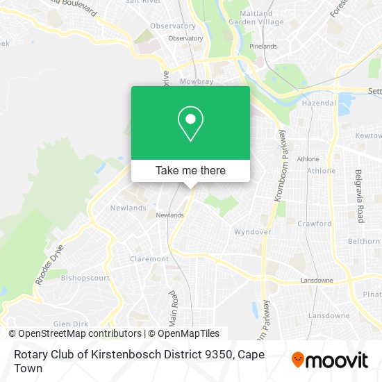 Rotary Club of Kirstenbosch District 9350 map