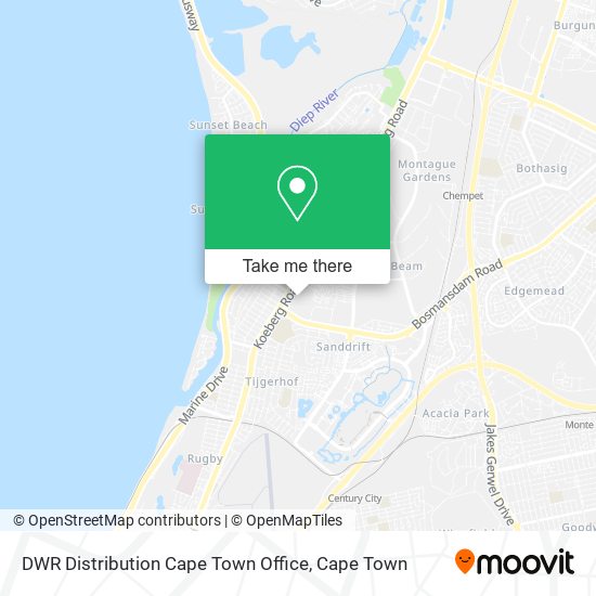 DWR Distribution Cape Town Office map