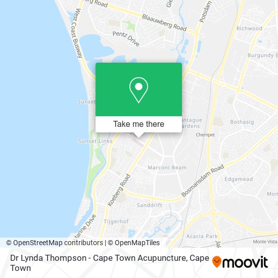 Dr Lynda Thompson - Cape Town Acupuncture map