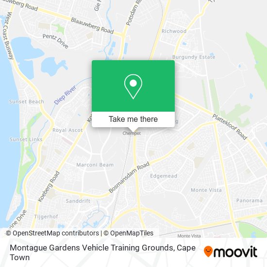 Montague Gardens Vehicle Training Grounds map