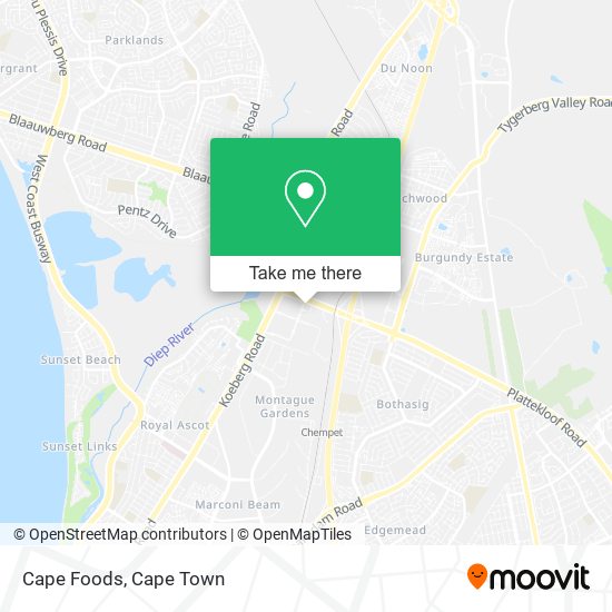 Cape Foods map