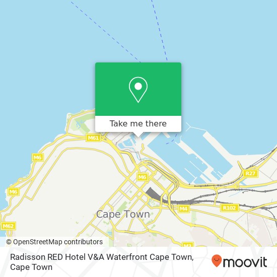 Radisson RED Hotel V&A Waterfront Cape Town map