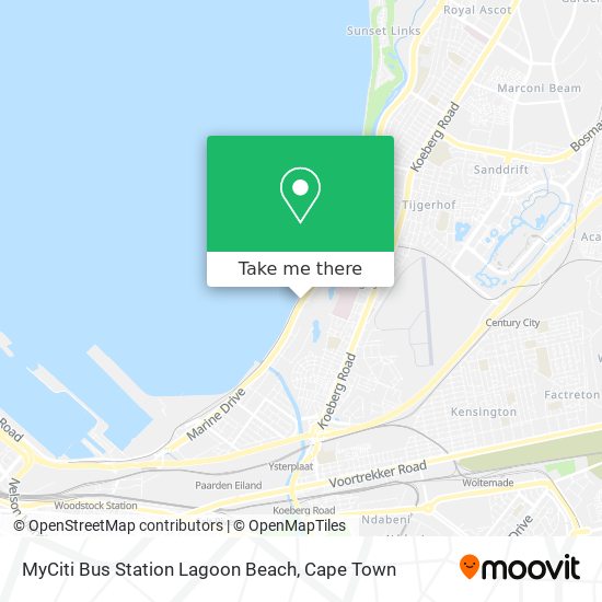 MyCiti Bus Station Lagoon Beach map