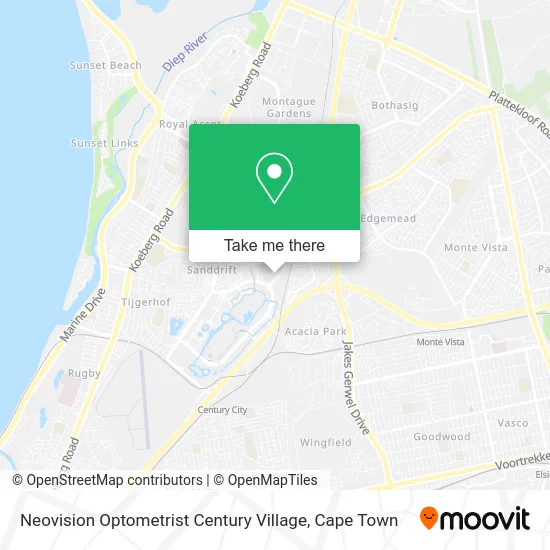 Neovision Optometrist Century Village map