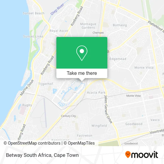 Betway South Africa map