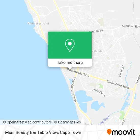 Mias Beauty Bar Table View map