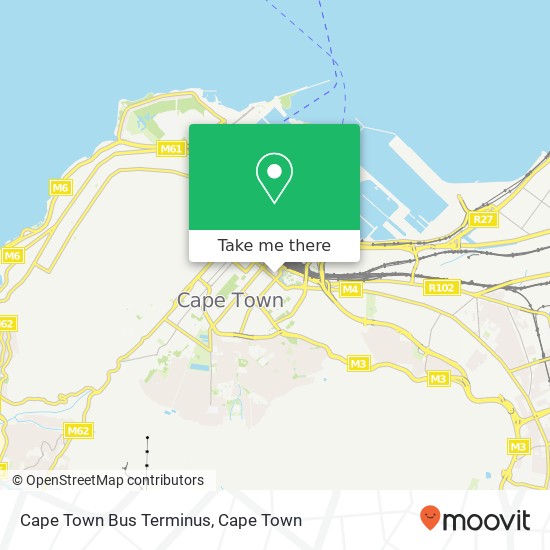 Cape Town Bus Terminus map