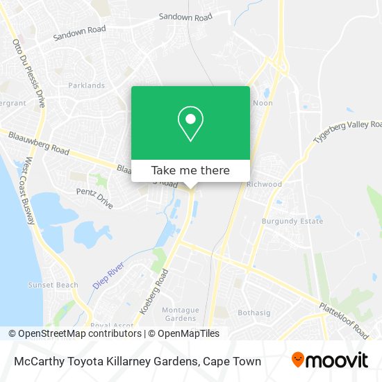 McCarthy Toyota Killarney Gardens map