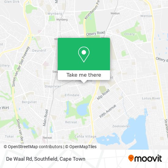 De Waal Rd, Southfield map