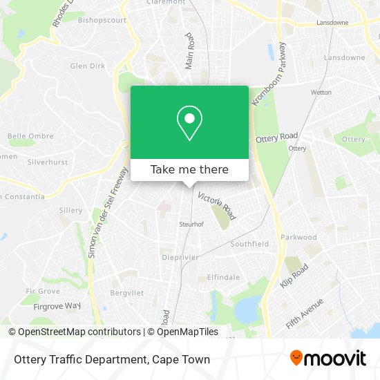Ottery Traffic Department map