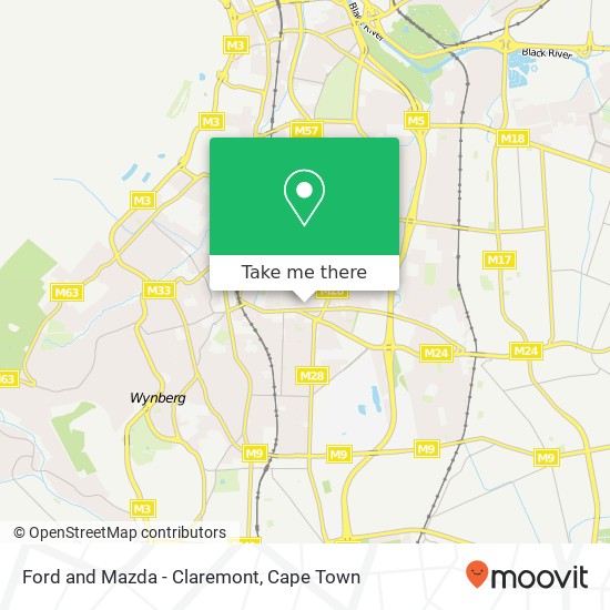Ford and Mazda - Claremont map