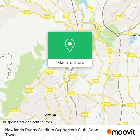 Newlands Rugby Stadium Supporters Club map
