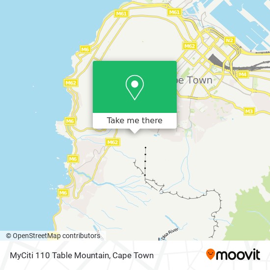 MyCiti 110 Table Mountain map