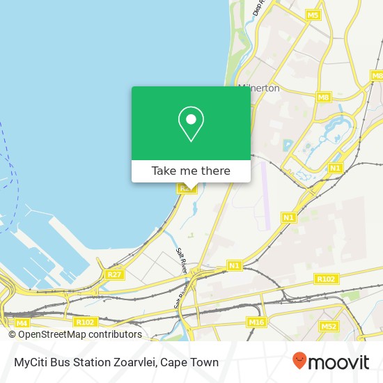 MyCiti Bus Station Zoarvlei map