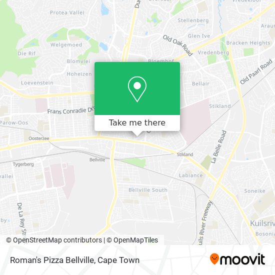Roman's Pizza Bellville map