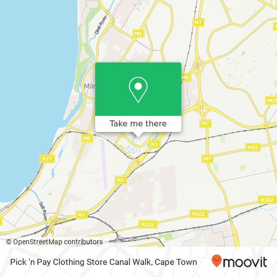 Pick 'n Pay Clothing Store Canal Walk map