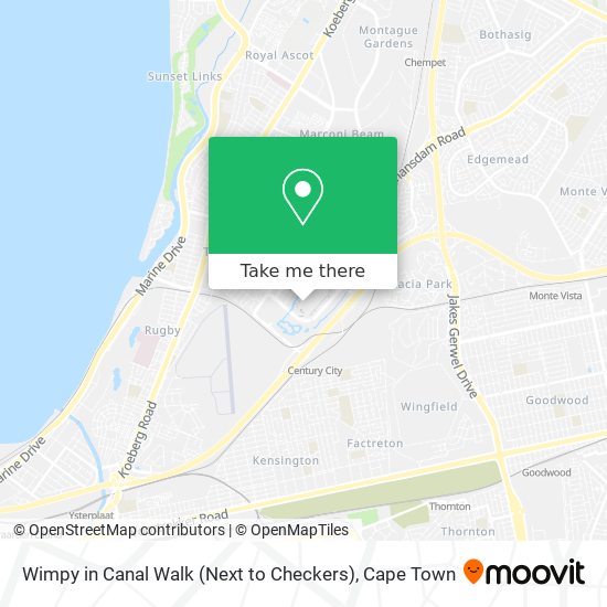 Wimpy in Canal Walk (Next to Checkers) map