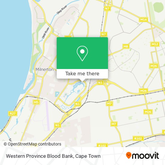 Western Province Blood Bank map