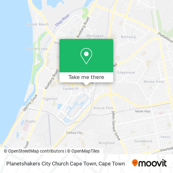 Planetshakers City Church Cape Town map