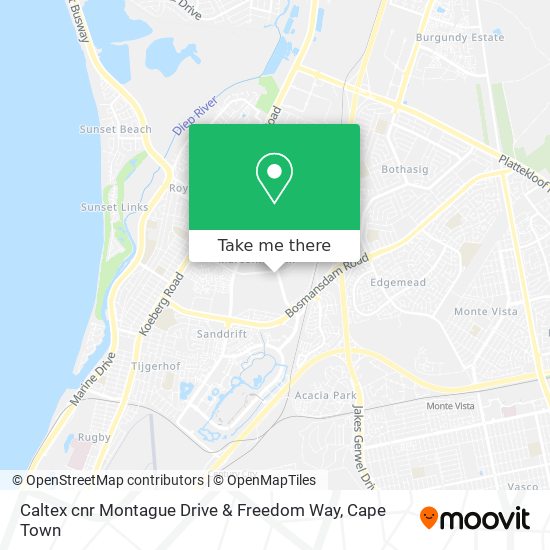 Caltex cnr Montague Drive & Freedom Way map