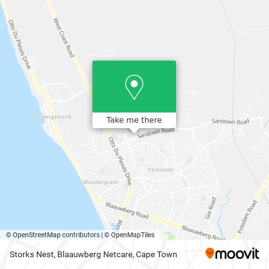 Storks Nest, Blaauwberg Netcare map