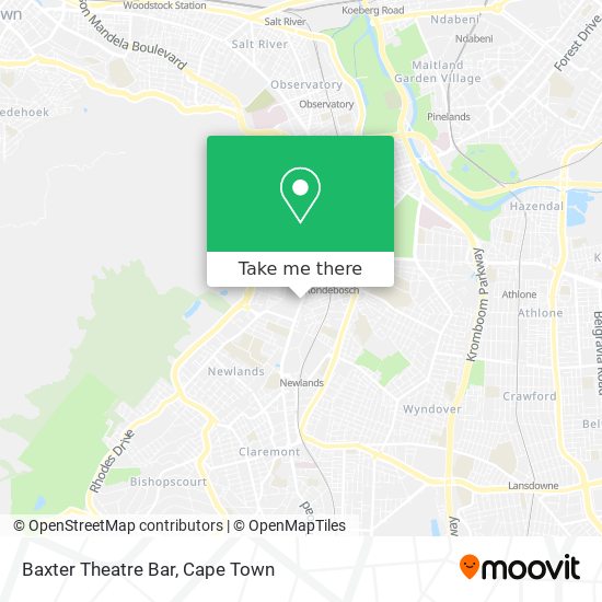 Baxter Theatre Bar map