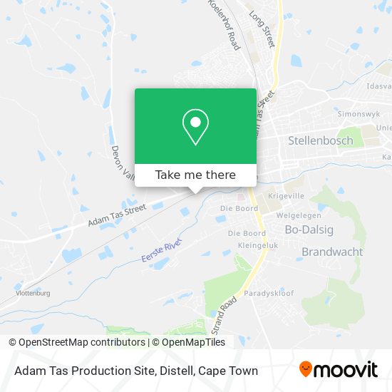 Adam Tas Production Site, Distell map