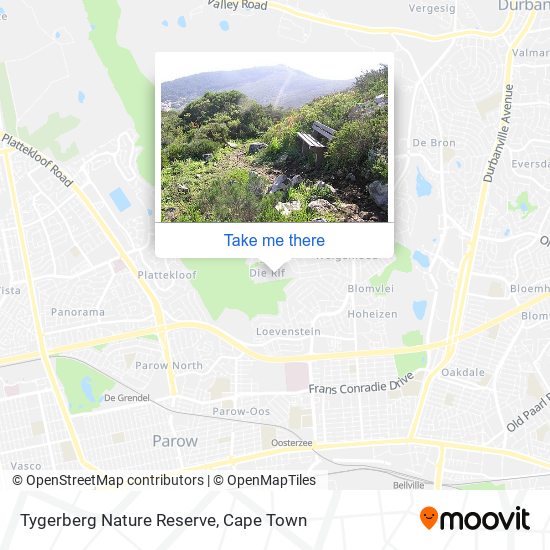 Tygerberg Nature Reserve map