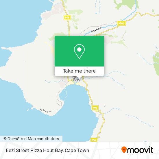 Eezi Street Pizza Hout Bay map