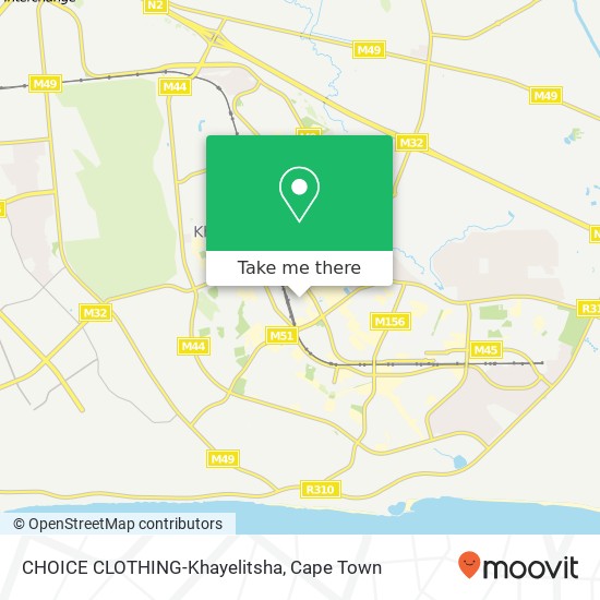 CHOICE CLOTHING-Khayelitsha, Ekuphumleni Khayelitsha 7550 map